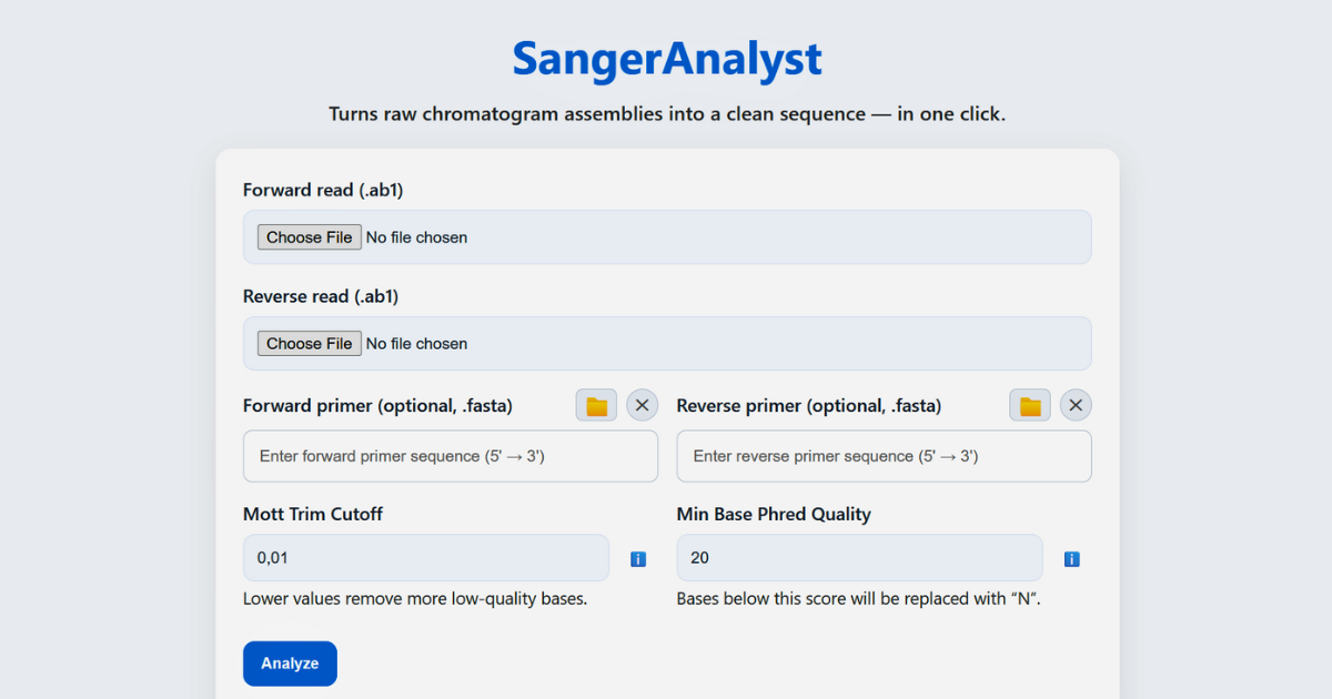 SangerAnalyst — Sanger Sequencing Analysis Tool